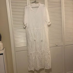 White maxi dress